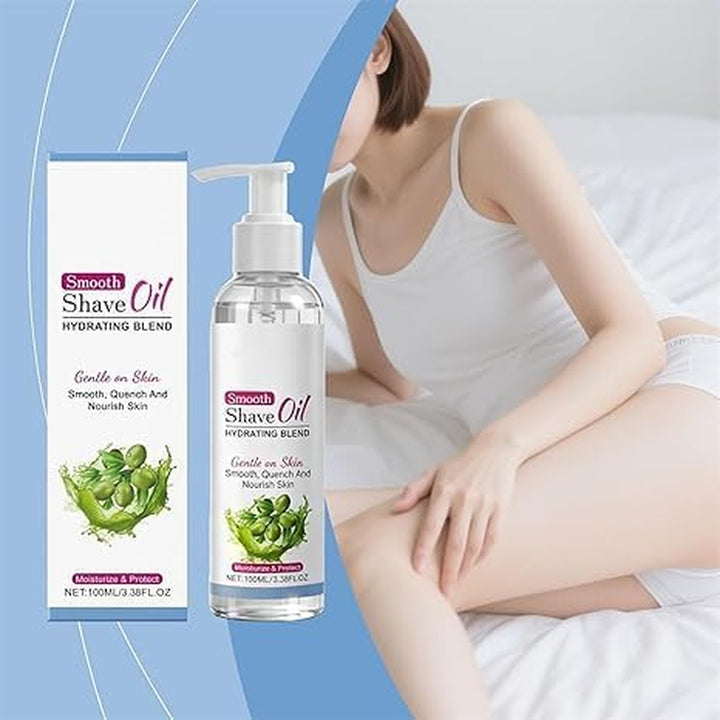 Smooth Shave Oil for Women 3.38Oz,Pre S-Have & after Shave Oil with Vitamin E Olive O-Il Jojoba Seed O-Il,Nourishing & Moisturizing,Non-Greasy,Gentle Soothing Shaving Oils (2)