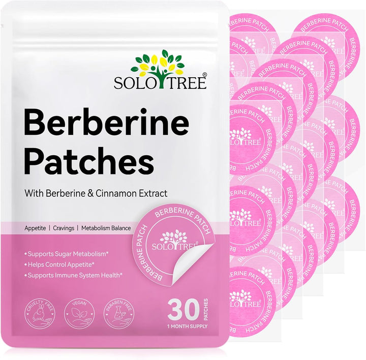 Berberine Patches 30Pcs, Berberine & Cinnamon Extract, Vegan