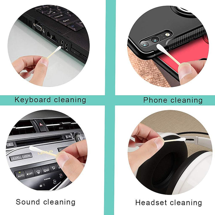 Bamboo Cotton Buds, 200 PCS (2 X 100) Eco-Friendly Cotton Ear Buds Swabs with Bamboo Handle - Recyclable and Biodegradable Cotton Swabs for Cleaning Ear Makeup Wound