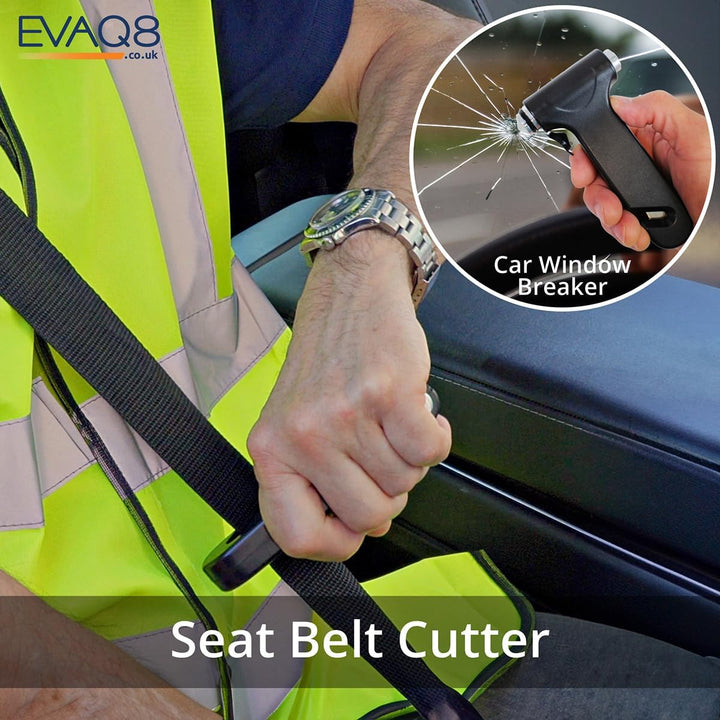 Advanced Car Safety Kit with Extinguisher and Torch UK Standard Parts Includes Warning Triangle, First Aid Kit, Emergency Blanket, Safety Hammer, Torch, High Visibility Vest, Carry Bag