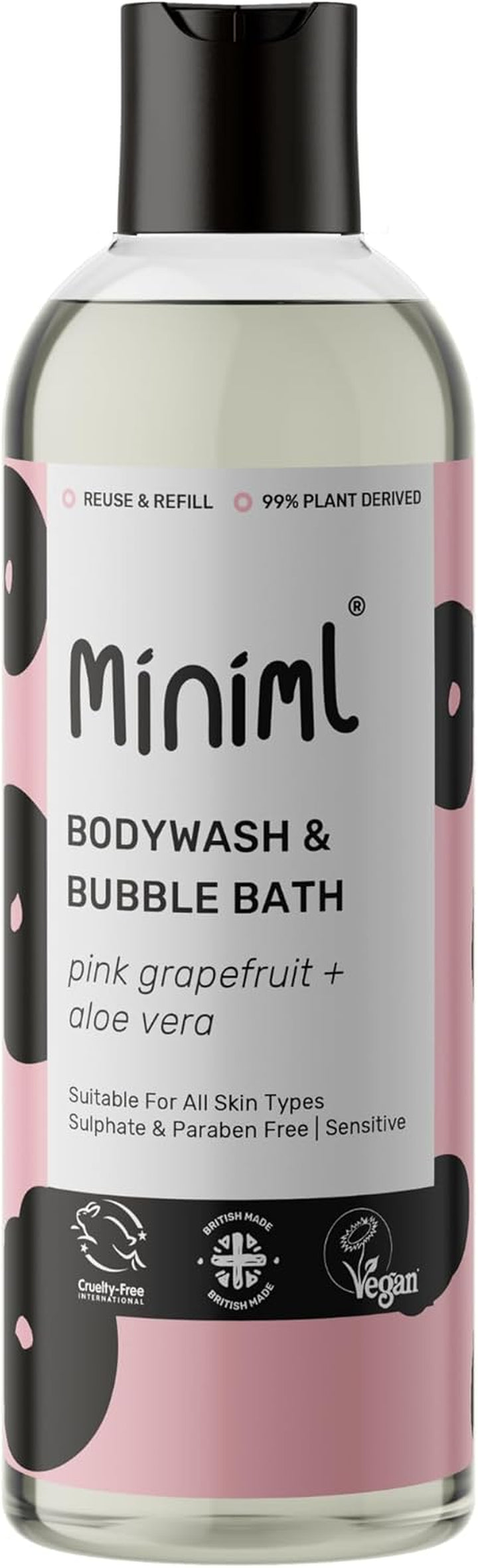 Natural English Lavender & Chamomile Body Wash & Bubble Bath - for All Skin Types - Hypoallergenic Dermatologically Tested - Sulphate & Paraben Free, Vegan & Cruelty Free - 500Ml Bottle