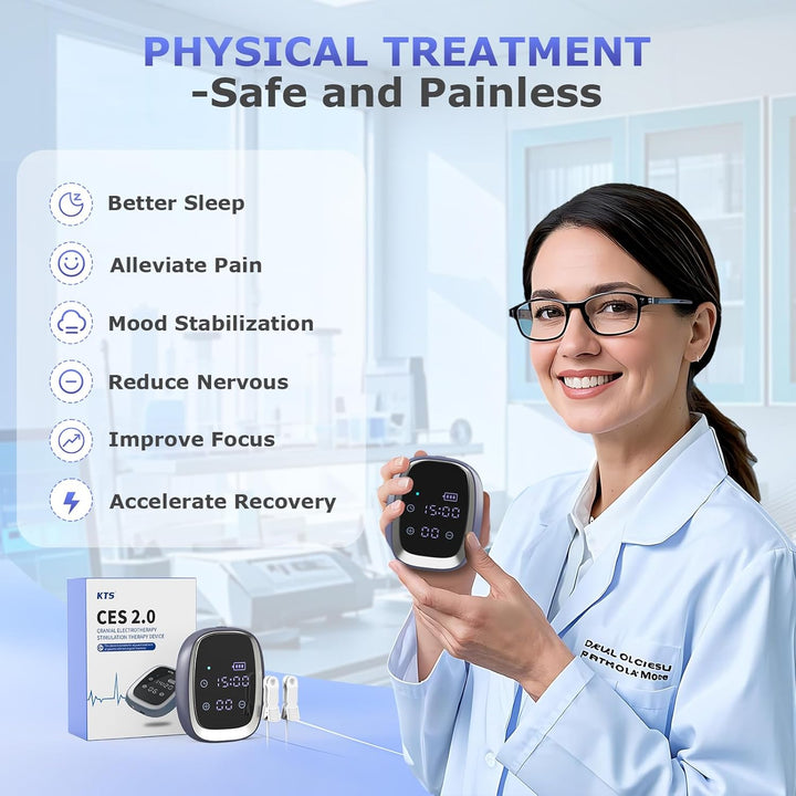 Sleep Aid Device for Adults Anxiety Relief, Hypnotic Muscle & Nerve Device with Ear Clips, CES Treatment Improve Deep Sleep, Portable Micro Current Instrument for Insomnia, Stress Reduction