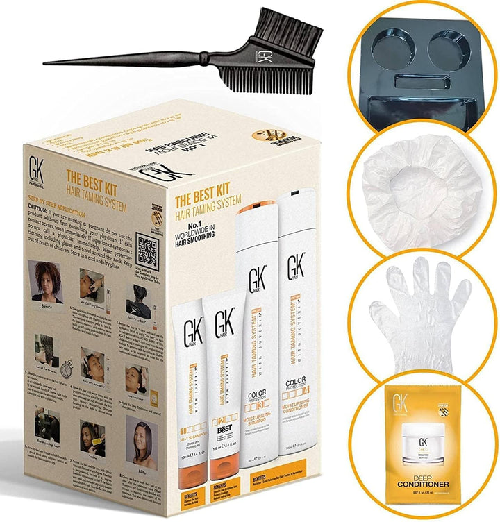 Global Keratin the Best Consumer Box Kit Smoothing Keratin Treatment Professional Brazilian Complex Blowout Straightening for Silky Smooth & Frizzy Hair