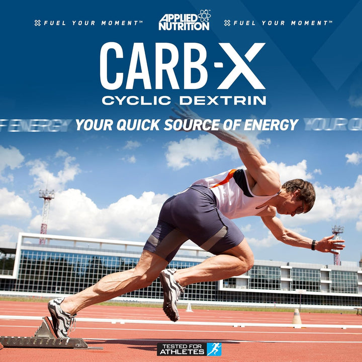 Carb X Highly Branched Cyclic Dextrin Carbohydrates, Intra & Post Workout Carbs Powder, Fuel Training & Recovery, Vegan, Gluten Free, Sugar Free, 1.2Kg 48 Servings (Unflavoured)
