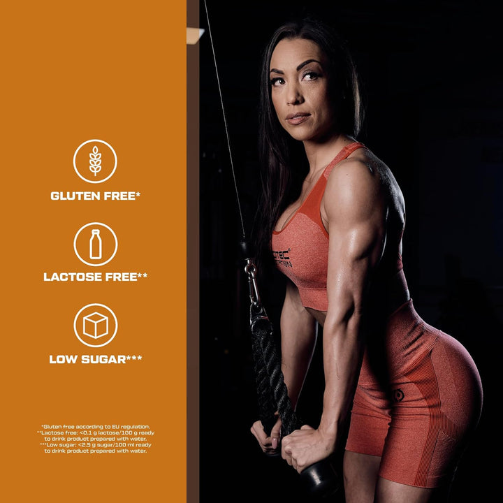 100% Beef Muscle, Flavored Protein Drink Powder with Carbohydrates, L-Leucine and Sweeteners, Lactose Free, Gluten Free, Low Sugar, 3180 G, Chocolate