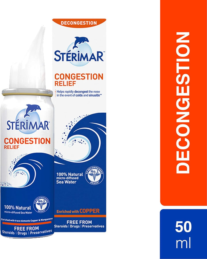 Congestion Relief, Nasal Spray, Natural Sea Water Solution, 50 Ml