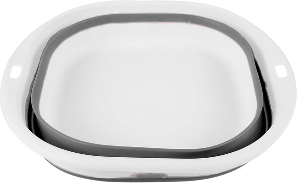 Foldable Portable Wash Basin Small Grey Lightweight Collapsible Face Washing Basin for Travel Camping Outdoor Use Space-Saving with Hanging Hook for Easy Drying and Storage