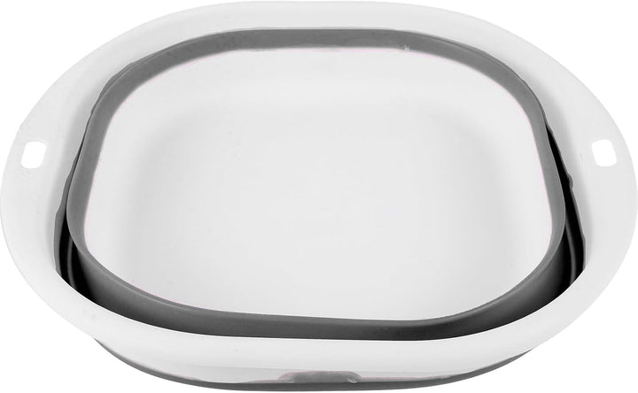 Foldable Portable Wash Basin Small Grey Lightweight Collapsible Face Washing Basin for Travel Camping Outdoor Use Space-Saving with Hanging Hook for Easy Drying and Storage