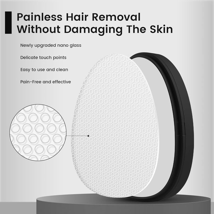 Nano Glass Hair Remover with Upgraded Grinding Surface -Achieving Painless Hair Removal, Crystal Hair Eraser for Portability, Reusable Easy to Use Silky Smooth Crystal Hair Removal Device