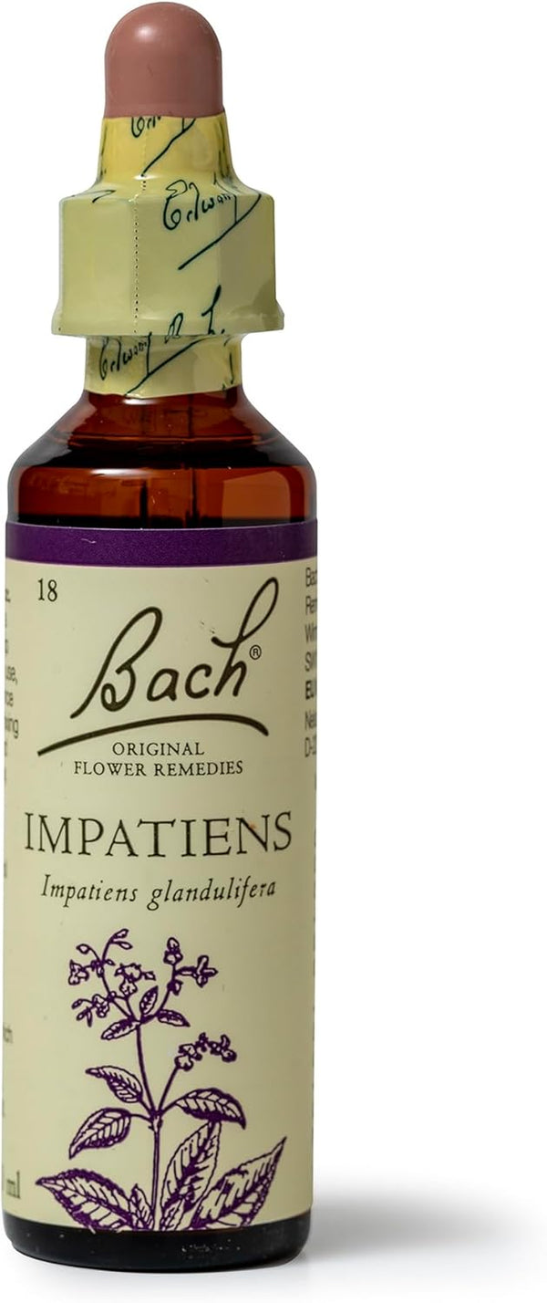 Original Flower Remedies (Impatiens) Reach Out to Others, Remain Patient, Emotional Wellness, Natural Flower Essence, 20Ml