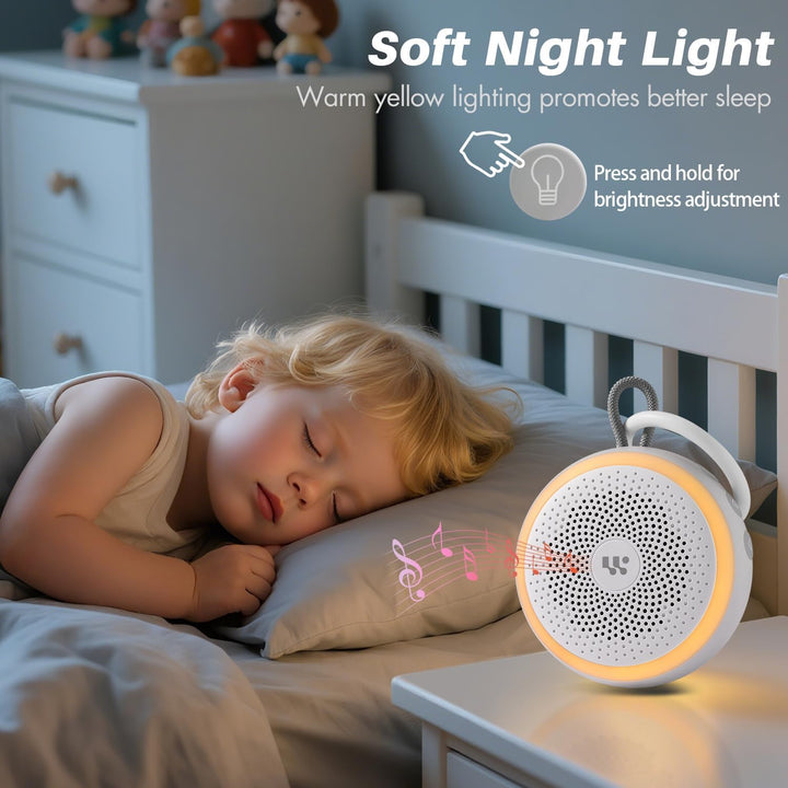 White Noise Machine Portable Sound Machine for Baby Adult Features Powerful Battery, 20 Soothing Sound, Noise Canceling for Sleeping, Sound Therapy for Office Home, Travel, Registry Gift