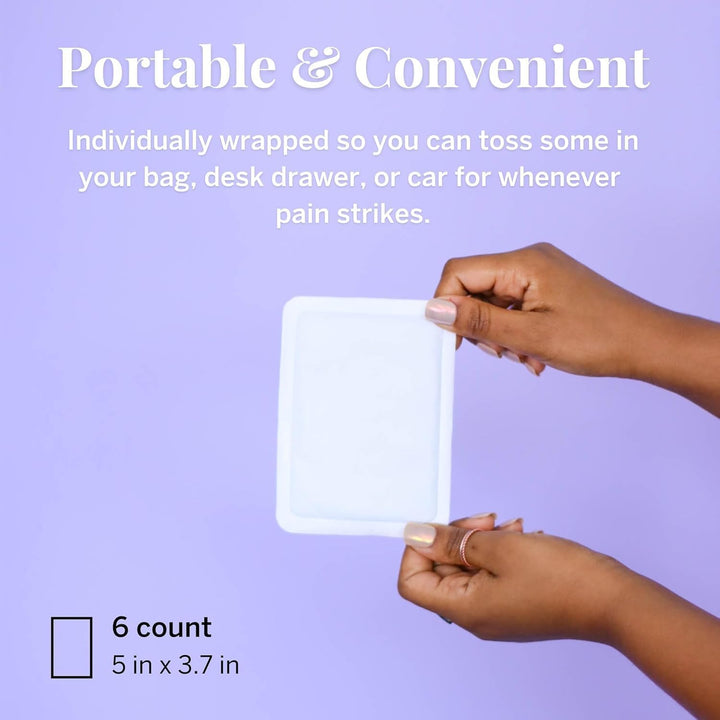 Pixie Period Cramps Menstrual Pain Relief Heat Patches - Lower Abdominal & Back Soothing Therapy - Natural Alternative to Lidocaine ICY Hot - up to 8 Hours - 6 Count Discreet Disposable Heat Pads