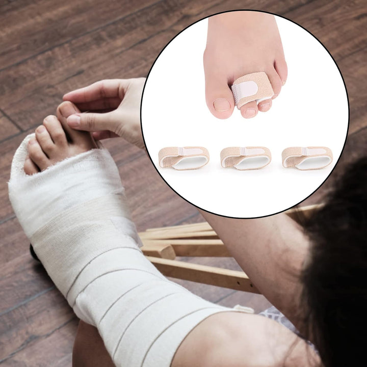 3Pcs Hammer Toe Straightener,Broken Toe Wraps Splint Bandages,Toe Straighteners Reusable,Hammer Toe Splint,Toe Cushioned Bandages for Correcting Hammer Toe,Overlapping Toes,Crooked Toes,Toe Protector