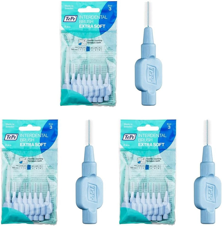 Interdental Brush, Extra Soft, Red, 0.5Mm/Iso 2, 8Pcs, Efficient Cleaning between Teeth, Plaque Remover and Dental Flosser for Narrow Gaps