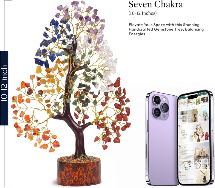 7 Chakra Tree of Life, Crystal Tree, Crystals and Gemstones, Healing Crystals, Birthday Gifts for Women, Decorative Home Accessories, Living Room Decor, Spiritual Gifts for Women
