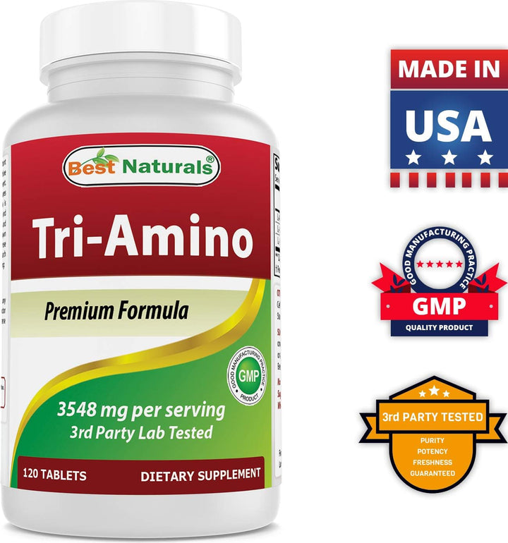 Tri-Amino with L-Arginine, L-Ornithine, L-Lysine 120 Tablets (120 Count (Pack of 1))