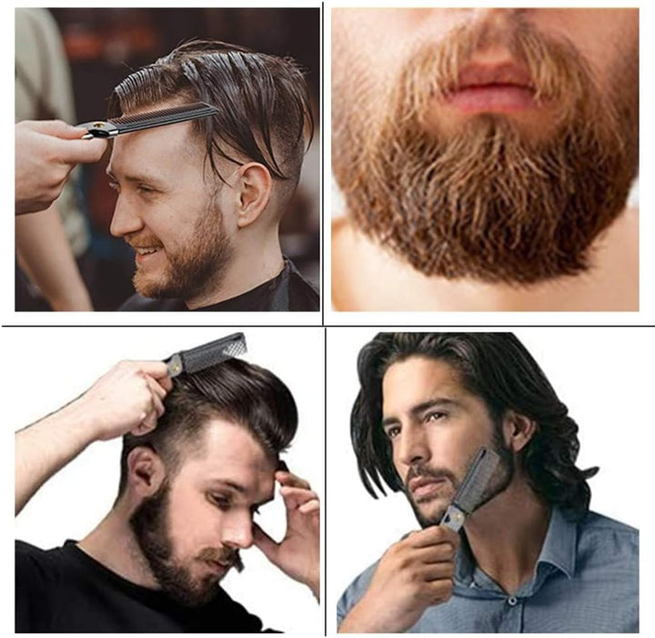 Hair&Beard Comb Stainless Steel Comb Moustache Shaping Comb Pocket Beard Comb Teeth Beard Comb for Men