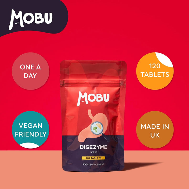 Digestive Enzymes 120 Tablets | Contains Digezyme, Amylase, Lactase, Lipase | Gut Health & Digestion Support | Vegan | UK Made | GMP Approved |