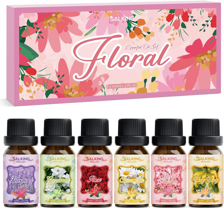 Fruity Essential Oils Set 6 X 10ML, Fragrance Oil Gift Set Scented Oils for Diffuser Candle Making - Pineapple, Guava, Raspberry, Green Apple, Orange, Cherry