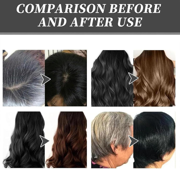 Mild Formula Long Lasting Hair Dye Set, Plant Extracts Long Lasting Hair Color Dye Cream, Gray Hair Coverage, Nourishing, Natural (Chestnut Brown)