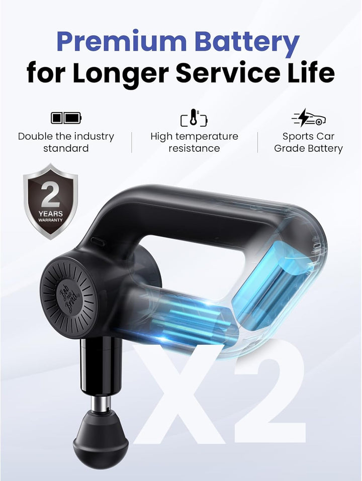 D6 Pro Massage Gun Deep Tissue with 16Mm Amplitude and OLED Screen 7 Heads, Powerful Muscle Massage Gun Portable Massager with Carry Case for Muscle Pain Relief, Gift for Men Women