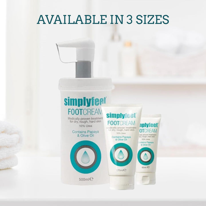 Foot Cream | 10% Urea with Olive Oil & Papaya | Deeply Hydrating Formula for Dry, Callused Skin | Fresh Mint Scent | Paraben & Perfume Free | Made in the UK (175Ml)
