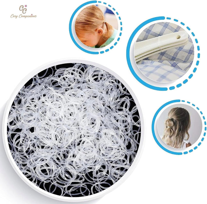 250X Clear Elastic Ponytail Holders, Ties, Small