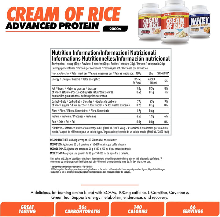 Protein Cream of Rice | Easy-To-Digest Complex Carbohydrate | Gluten-Free, Plant-Based Smooth Rice Porridge | Ideal Pre Post-Workout (450G, Caramel Biscuit)