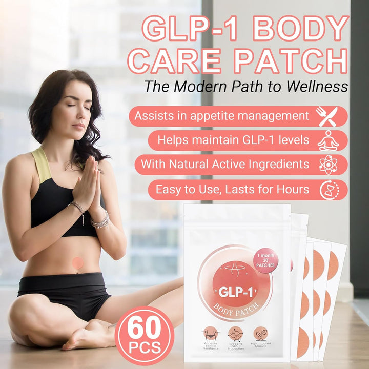 GLP-1 Patches 60 Pcs | Natural Ingredients for Gentle Body Care & Shape Support | Soothing Formula for Women & Men