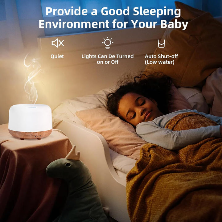 300ML Essential Oil Diffuser,Remote Control Aromatherapy Diffusers Humidifier with Adjustable Mist Mode & Waterless Auto-Off and 7 LED Light Colors for Bedroom,Office,Trip Yoga, SPA, Baby