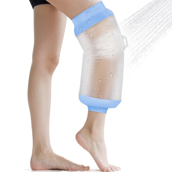 Waterproof Knee Cast Cover, Reusable Adult Knee Cover for Shower, Soft & Comfortable Cast Protectors for Broken Knee, Watertight Seal Cast Bag for Bandages, Dressings, Wound Care Supplies