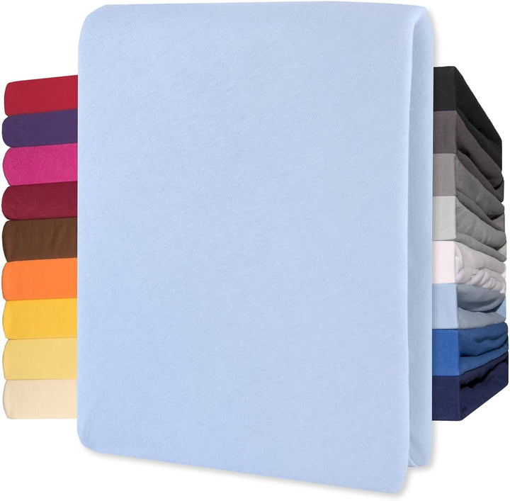 Lucina Fitted Sheet Cotton 200X200-200X220 Cm Royal Blue