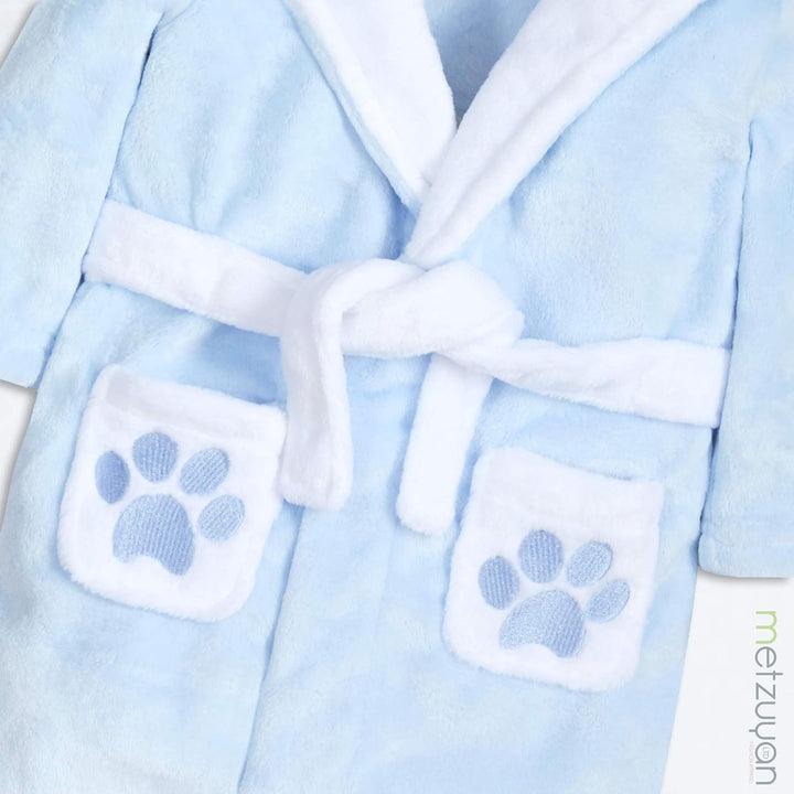 Baby Boys & Girls Teddy Bear Novelty Hooded Dressing Gown with Pockets and Ears
