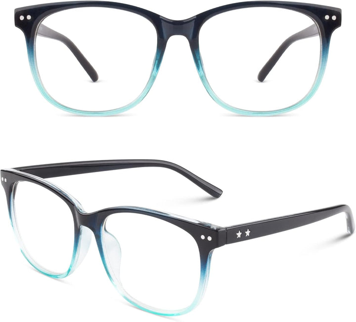 CN81 Fake Glasses Women Men Large Oversized Clear Lens Horn Rimmed Glasses 100% UV400 Protection