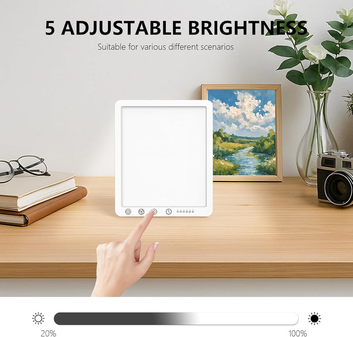 Sad Lamp for Seasonal Affective Disorder, 15000 Lux Natural Sunlight Therapy Lamp, Uv-Free, 3 Color Temperature, 5 Brightness Levels, 6 Timer, 180° Stand, Touch Control and Memory Function