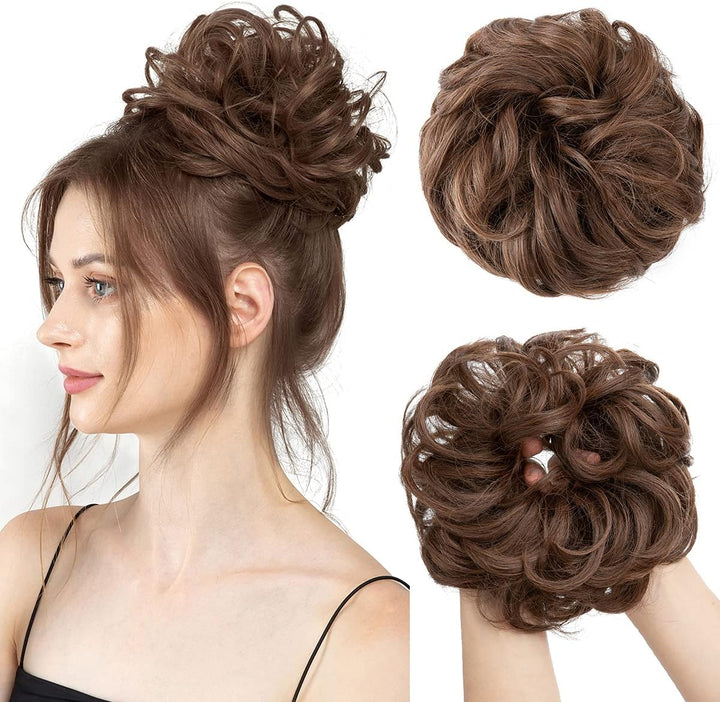 Messy Bun Hair Piece for Womens Synthetic Scrunchies Buns Extension Hairpieces Updo Pony Tail Dirty Blonde