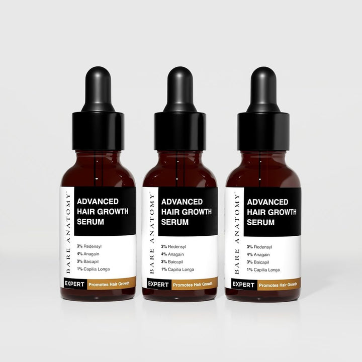 Advanced Hair Growth Serum| 3% Redensyl - 2X Better Results than Minoxidil | + 4% Anagain + 3% Baicapil | Rosemary, Biotin | Hair Growth & Hair Fall Control Serum for Women & Men | 30Ml