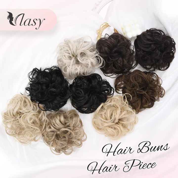 Messy Bun Hair Piece for Women,Curly Wavy Hair Scrunchies Bun Extensions Hairpieces,Synthetic Hair Chignons Accessories Updo for Girls(18/22#,35G)