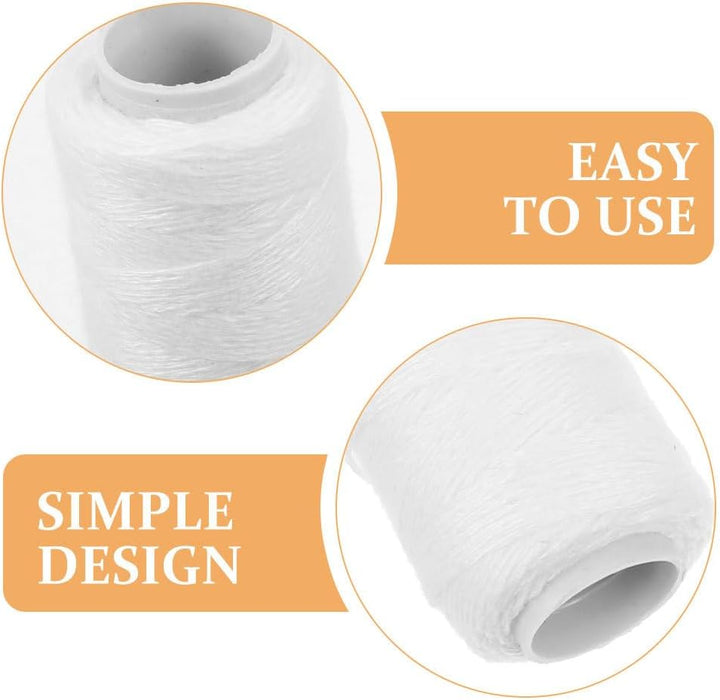 6 Rolls White Cotton Facial Threading Strings Hair Remover Tool for Smooth Skin, Eyebrow, and Chin Hair Removal