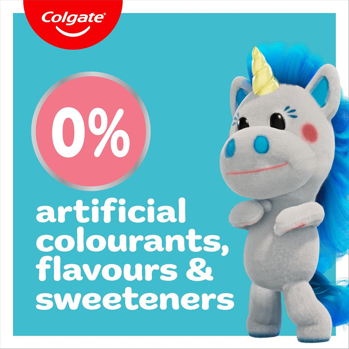 Kids Toothpaste Set 0-2 Years with 2X First Smiles Toothpaste 50Ml & 4X Kids Toothbrushes 0-2 Years - Protects Milk Teeth - Dentist Recommended Level of Fluoride