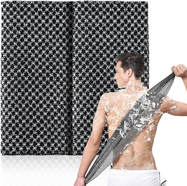 2 Pcs Japanese Exfoliating Shower Towel - Antibacterial, Multi - Use for Scrubbing, Lathering and Dead Skin Removal, Ideal for Sensitive Skin Adults