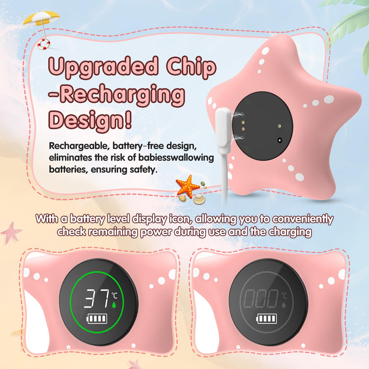 Baby Bath Thermometer，Rechargeable Bath Tub Water Thermometer Safety，Pregnancy&Infant Safety Water Thermometer