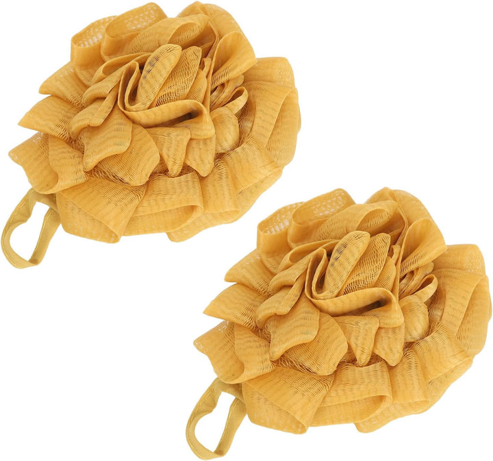 Shower Pouf, Shower Loofah Mesh Household Men Women Washing Cleaning Scrubber Ball 2Pcs Loofah Soft for Bathroom