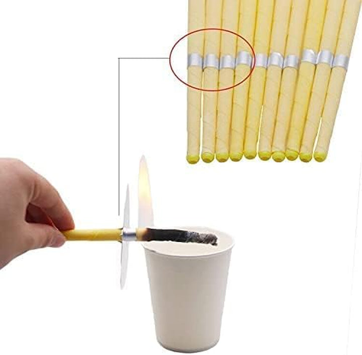 Ear Candles Hopi 10 Pcs - Natural Ear Candles Beeswax Candling Cones with 5 Protective Disks (Yellow)