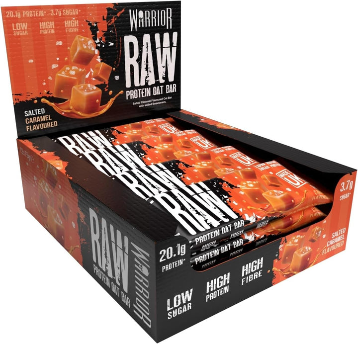 Raw Protein Bars – 12 X 75G High Protein Snack – High Fibre, Low Sugar – Ideal Meal Replacement or Healthy Nutrition Energy Snacks - Oat Bar Flapjacks – UK Made (Cookies & Cream)