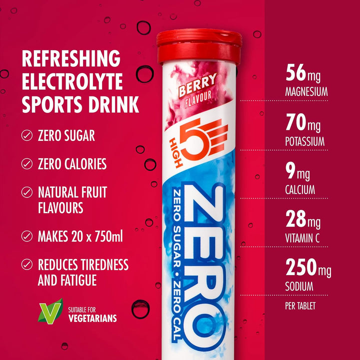 Zero Electrolyte Tablet - Hydration Tablets Enhanced with Vitamin C - 0 Calories & Sugar Free - Boost Hydration, Performance & Wellness - Berry, 20 Tablets (20X, Pack of 1)