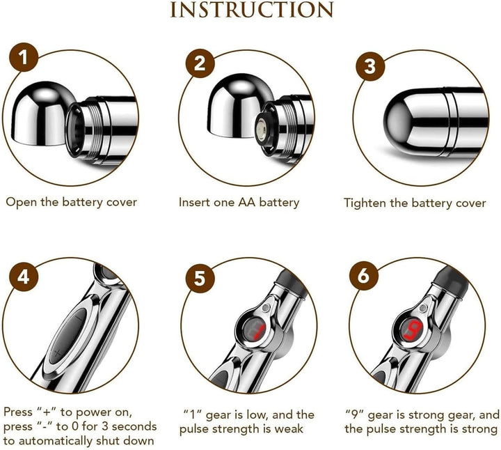 5 in 1 Electronic Acupuncture Pen, USB Rechargeable Meridian Energy Pulse Massage Pen,Multi-Function Massage Pen Tools for Office, Entertainment, Leisure and Work