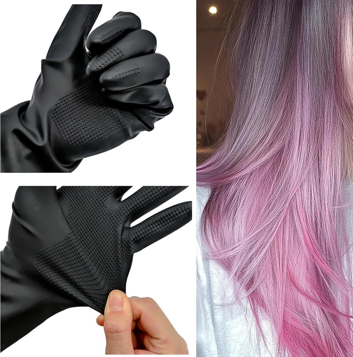 26 Pieces Hair Dye Tools, DIY Salon Hair Coloring Kit Bleaching Tools Set Including Dye Brush, Ear Cover, Hair Cover, Shawl, Gloves, Hair Clip Kits (26 Pcs, Black)