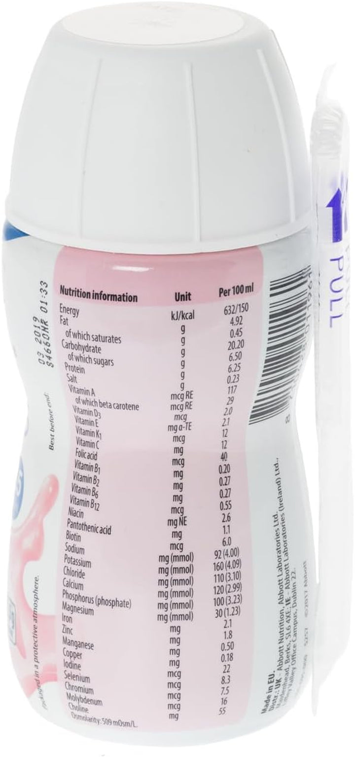 plus Milkshake Style Nutritional Supplement Drink Flavour Contains Protein Vitamins and Minerals, Strawberry, 200Ml (Pack of 24)