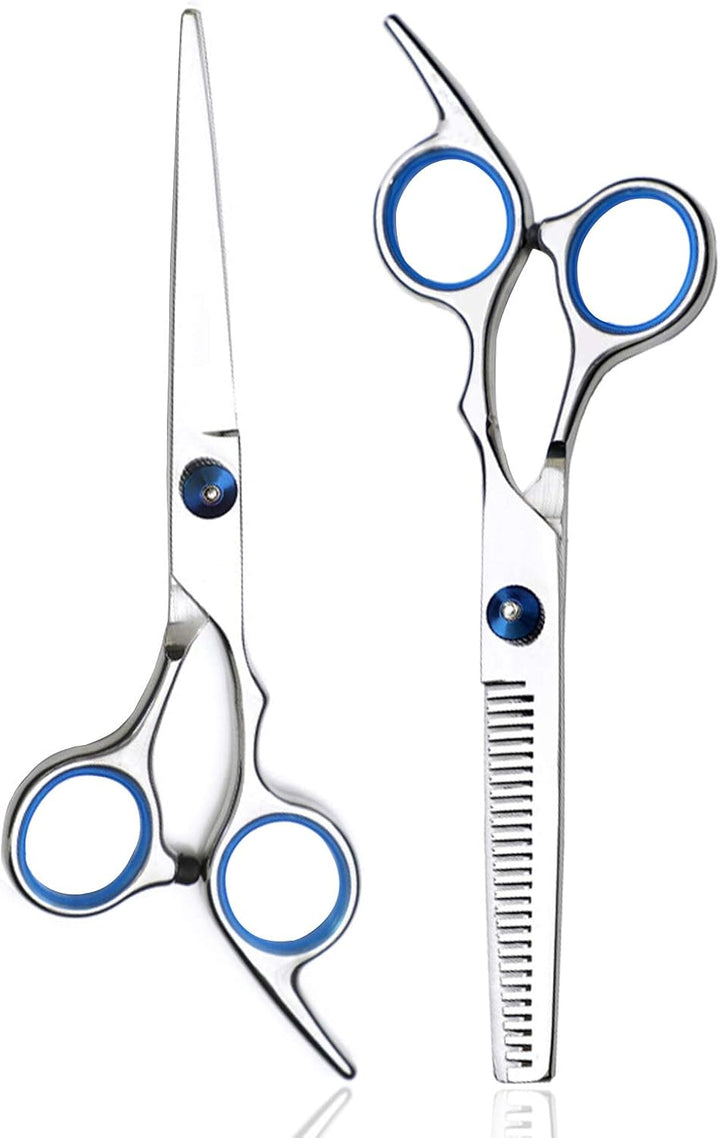Hairdressing Scissors, ZYNWEAI Professional 6 Inch Haircut Scissor & Thinning Scissors Set, Hair Cutting Kit, Haircut Beard Trimming Shaping Grooming for Men Women Children Pets Home Salon Barber